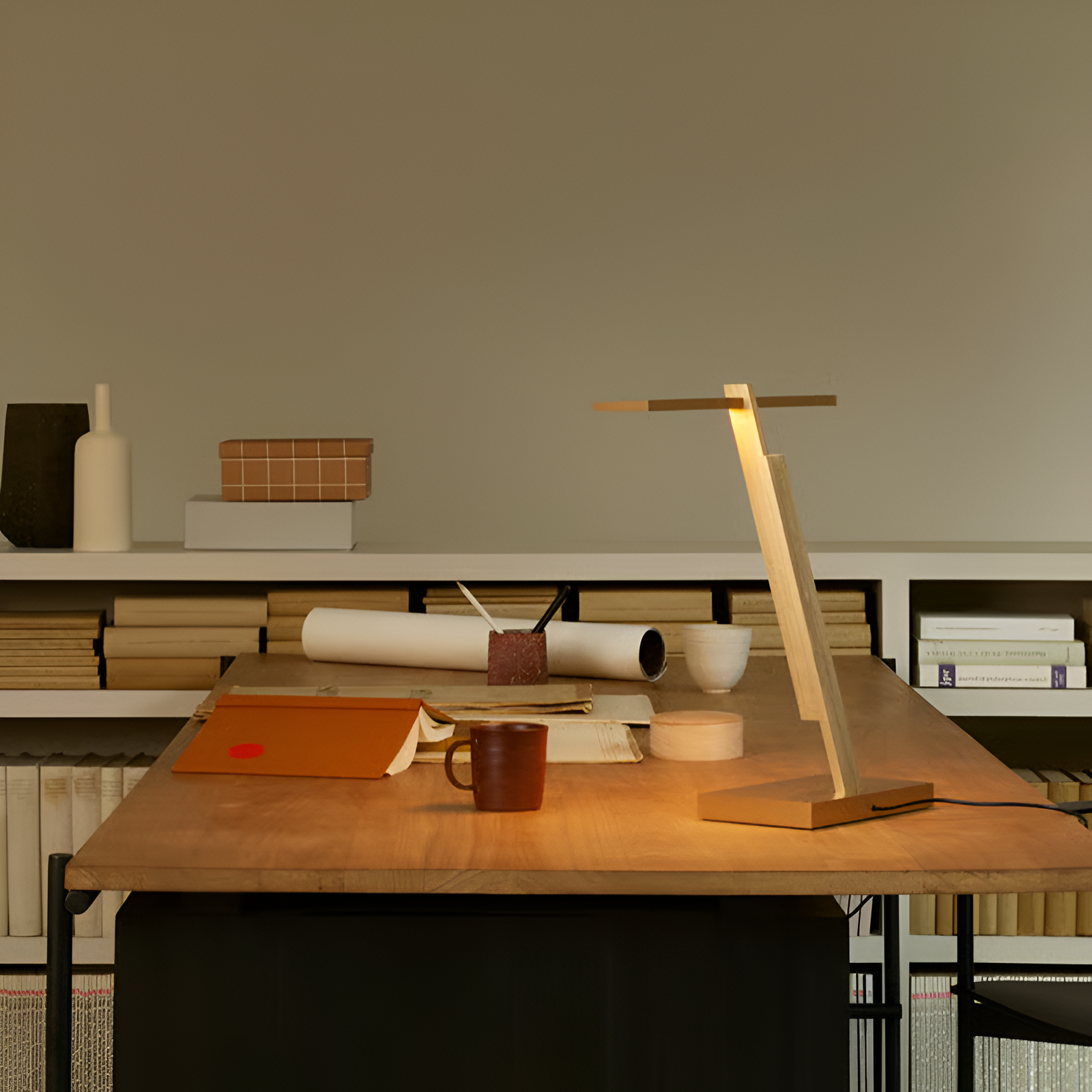 The Gerrit Desk Lamp from Astro Lighting in an office.