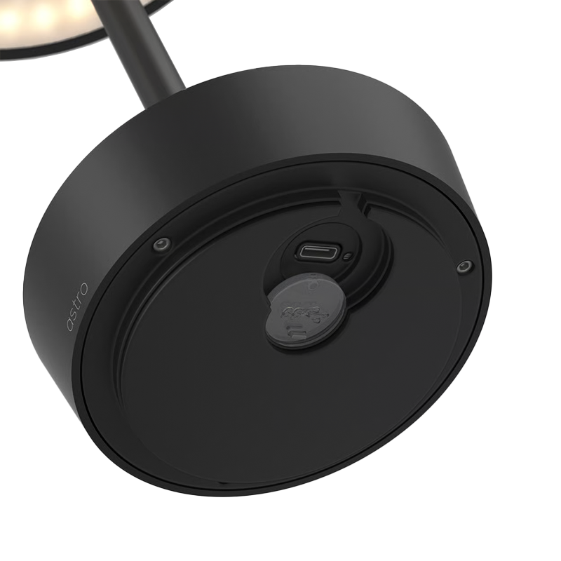 The Halo Portable Lamp from Astro Lighting in matt black showing the base.