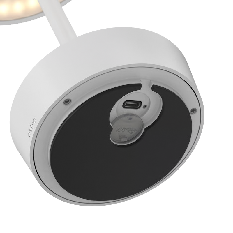 The Halo Portable Lamp from Astro Lighting in matt white showing the base.