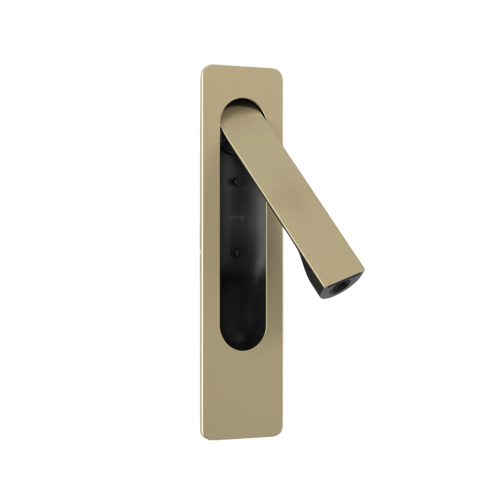 The matte gold Keta Reading Light from Astro Lighting from an angle.