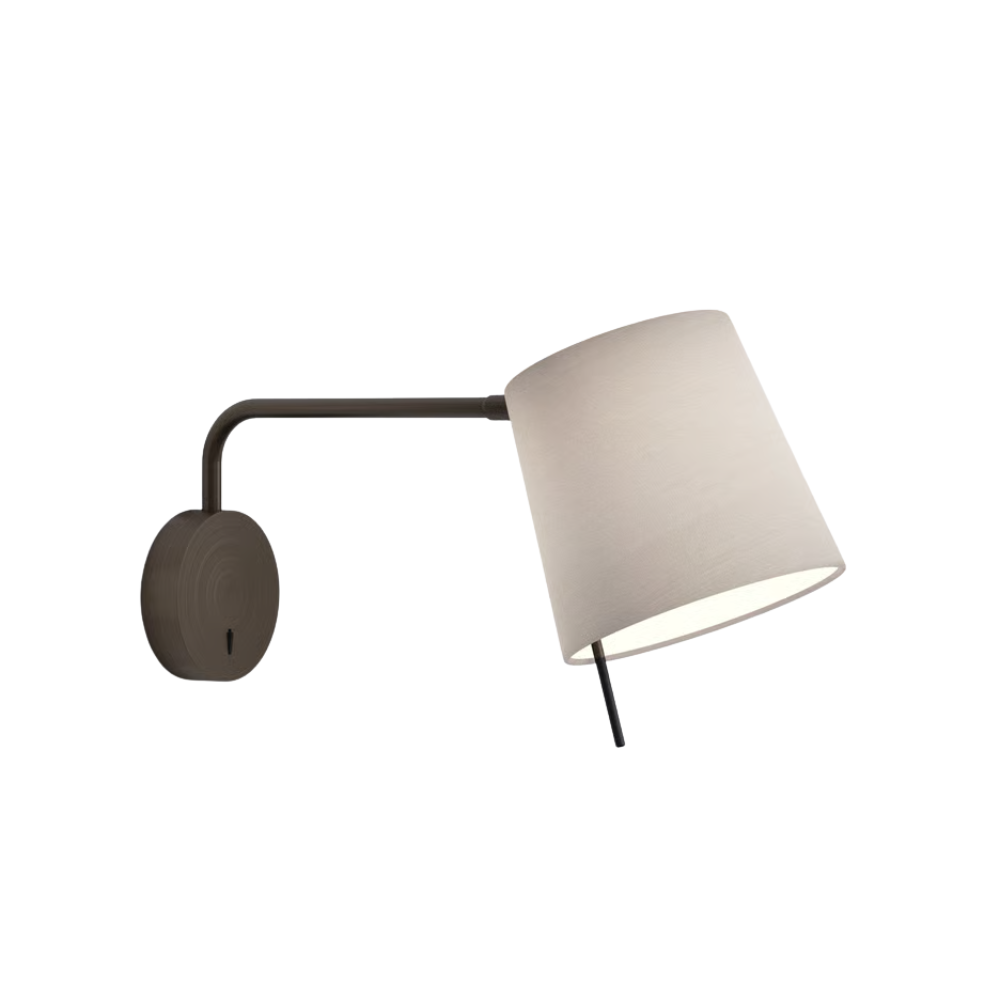 The bronze Mitsu Swing Arm Wall Sconce from Astro Lighting with the putty shade.
