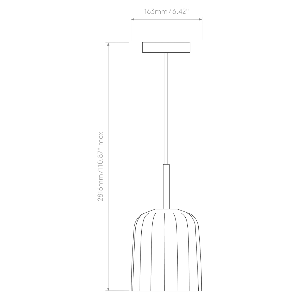 The small Veo Pendant from Astro Lighting dimensions.