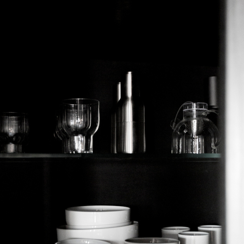 The Bottle Grinder from Audo Copenhagen in storage.