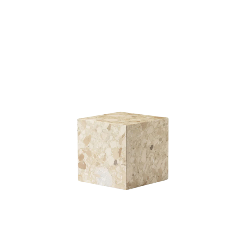 The Cubic Marble Plinth from Audo Copenhagen made from kunis breccia marble.
