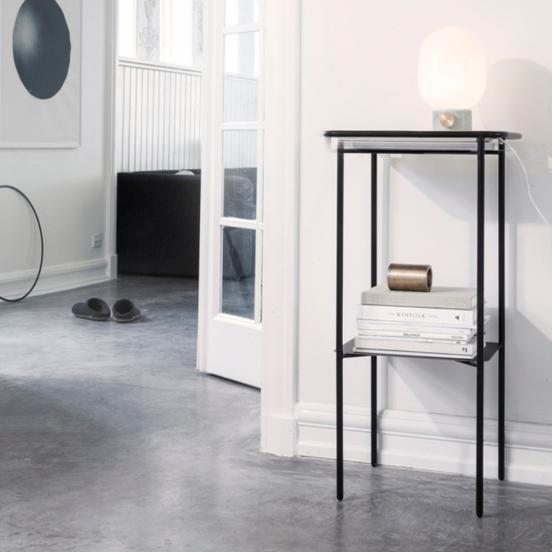 The JWDA Table Lamp from Audo Copenhagen in an entryway.