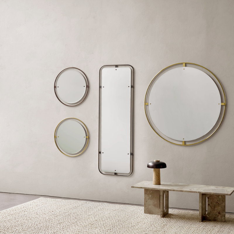 The Rectangular Nimbus Mirror from Audo Copenhagen in a studio.