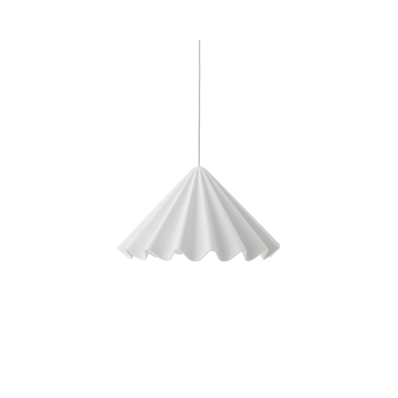 Pleated felt shade pendant light. The Dancing Pendant by Audo CPH in the size medium turned off.