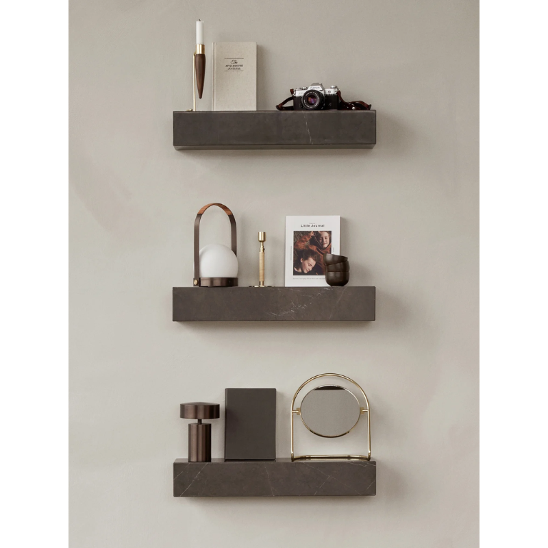 Marble floating shelves in grey by Audo Copenhagen