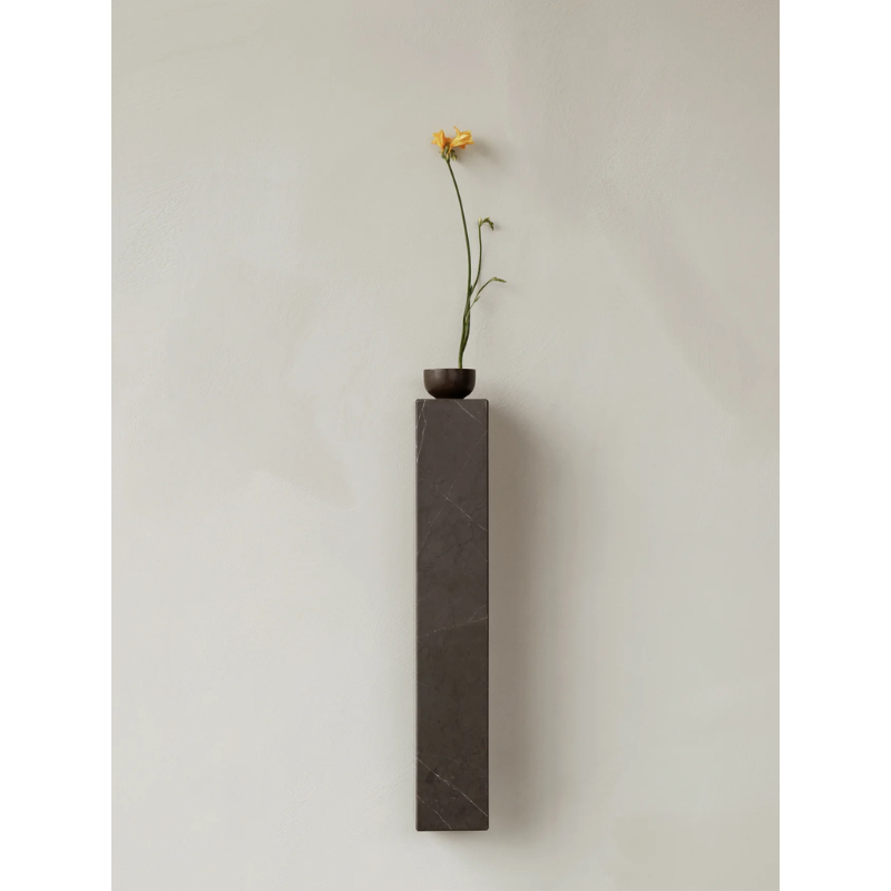 Marble floating shelf in grey by Audo Copenhagen vertically installed