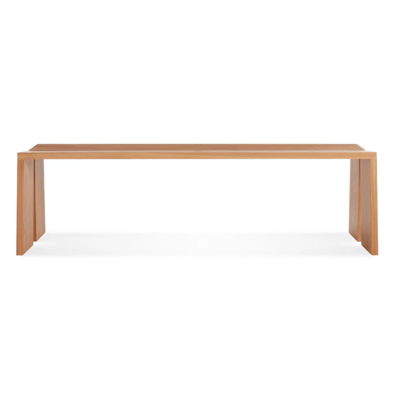The Amicable Split 60" Bench from Blu Dot in white oak.