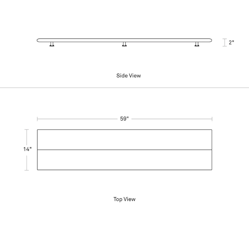 The Amicable Split Bench Pad from Blu Dot dimensions.
