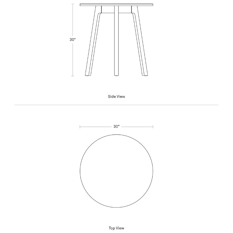 The 30 inch Apt Café Table from Blu Dot dimensions. all-groups