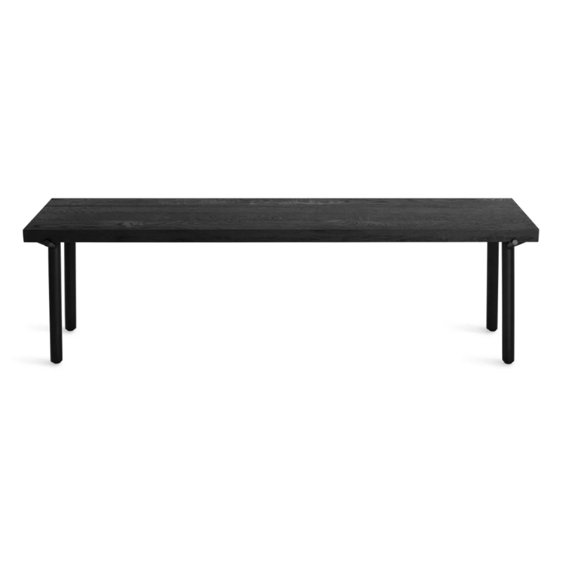 The Branch Bench from Blu Dot in black on oak and black from a high angle.