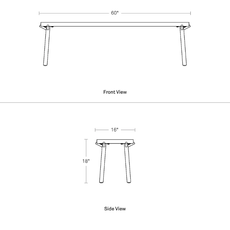 The Branch Bench from Blu Dot dimensions. all-groups
