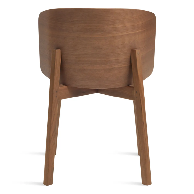 The Buddy Chair from Blu Dot in walnut from the back.