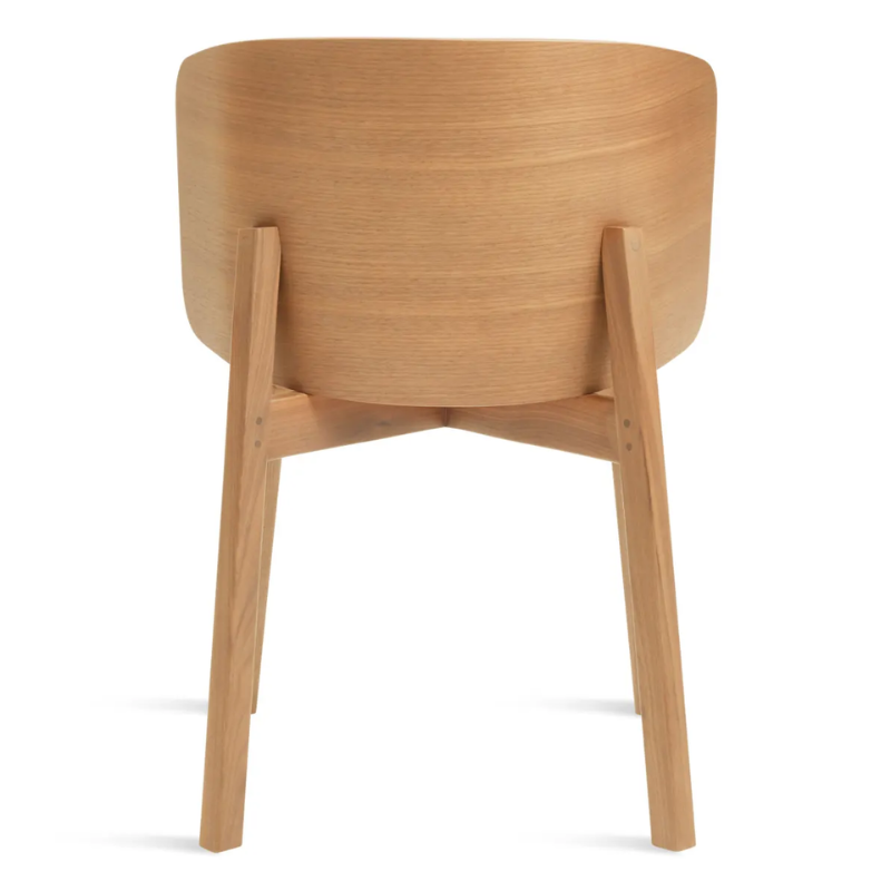 The Buddy Chair from Blu Dot in white oak from the back.
