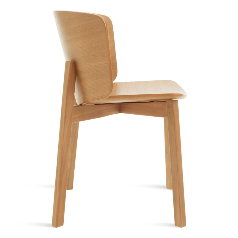 The Buddy Chair from Blu Dot in white oak from the side.