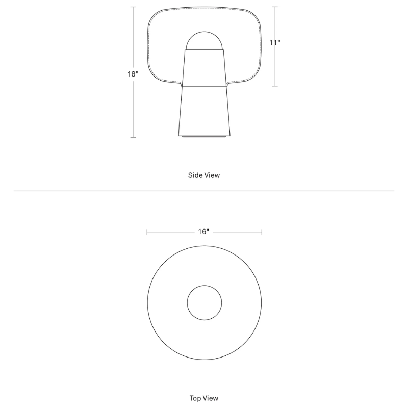 The Bully Table Lamp from Blu Dot dimensions.