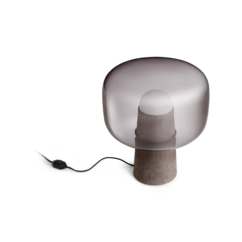 The Bully Table Lamp from Blu Dot from a high angle.
