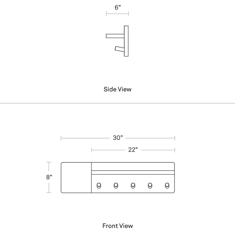 The Candid Wall Shelf with Hooks from Blu Dot dimensions. all-groups