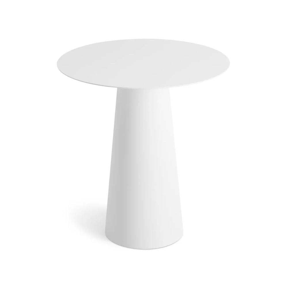 Blu Dot Circula Bar Dining Height Table in white.