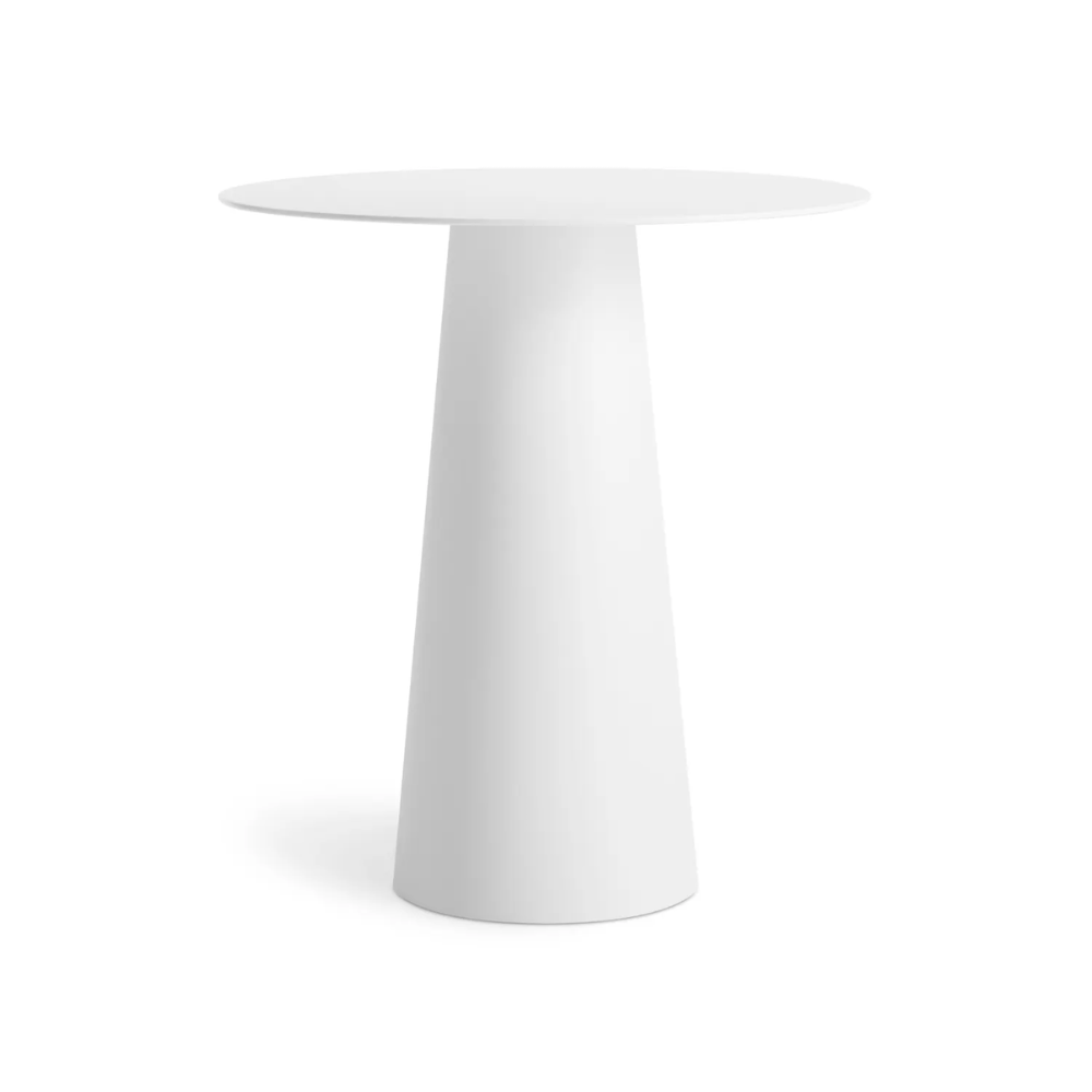 Blu Dot Circula Bar Dining Height Table in white.