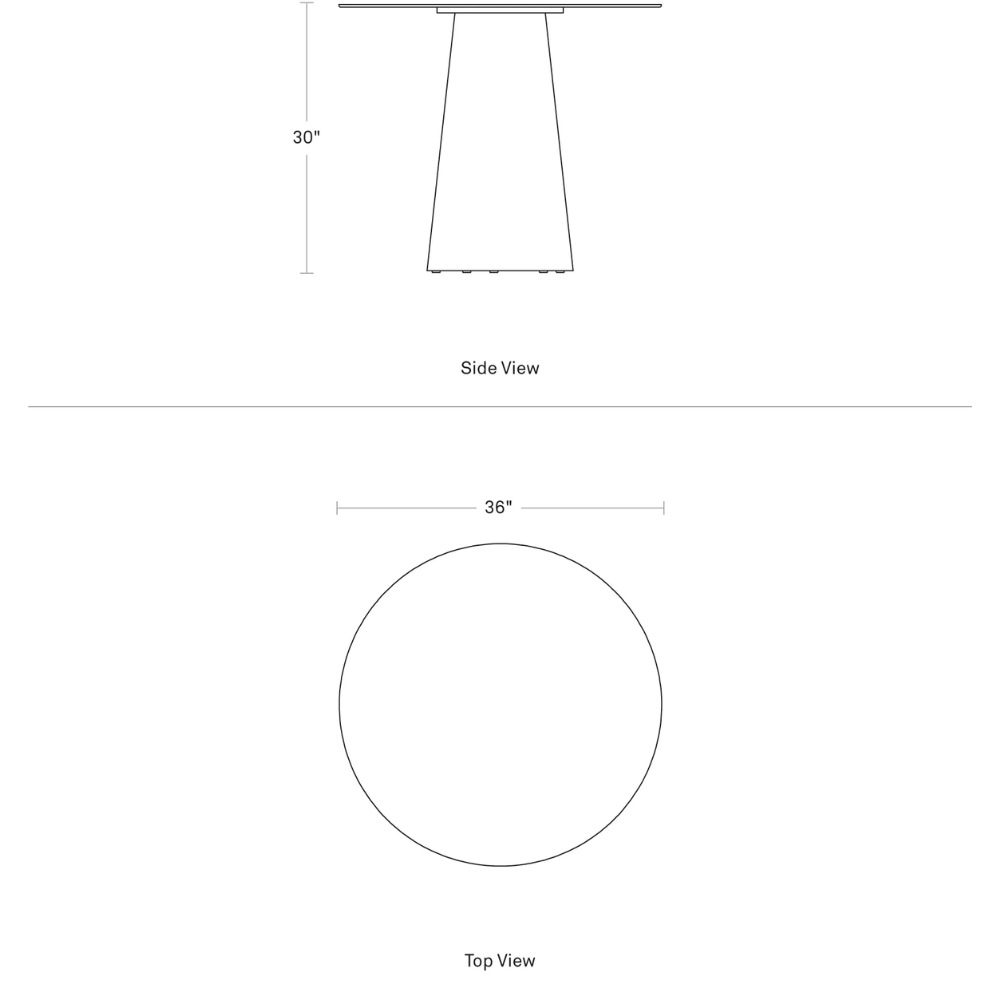 Circula Outdoor / Indoor Dining Table by Blu Dot dimensions for 36-inch table. all-groups