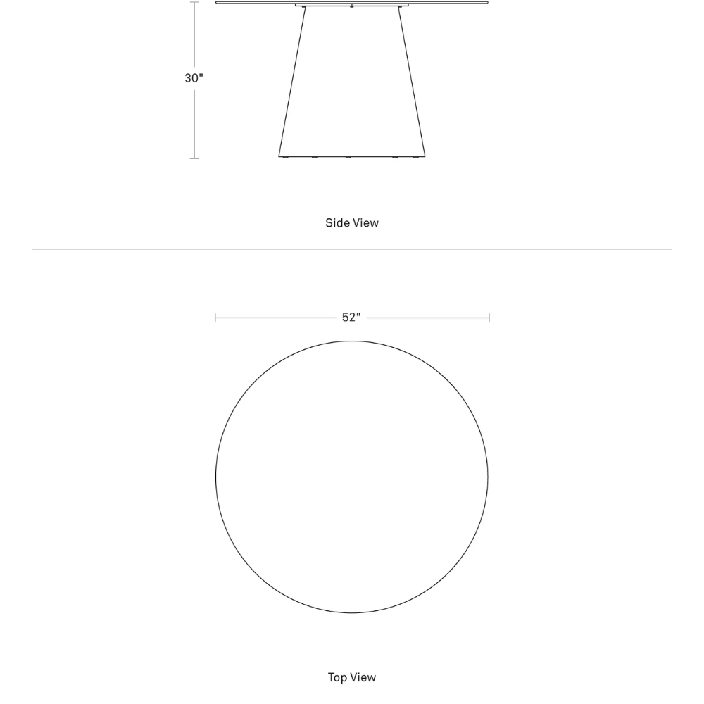 Circula Outdoor / Indoor Dining Table by Blu Dot dimensions for 52-inch table. all-groups