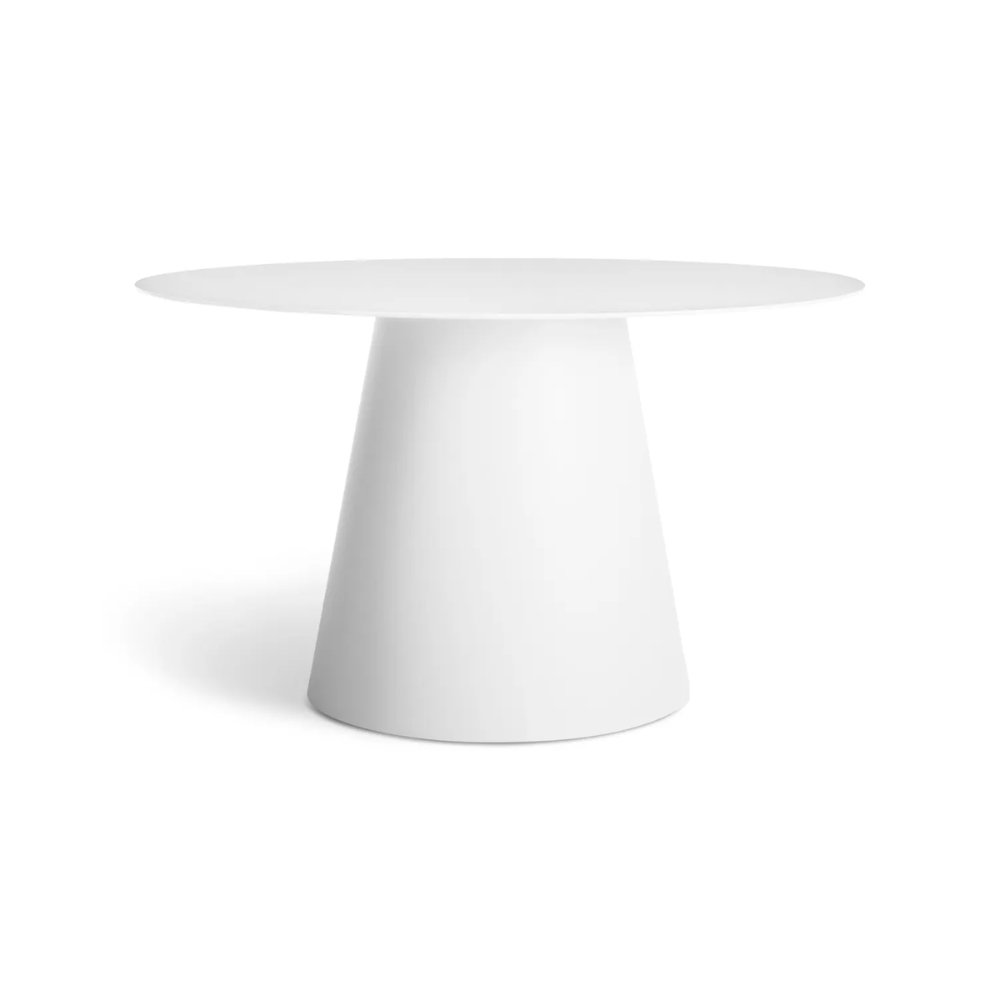 52-inch Circula Outdoor / Indoor Dining Table by Blu Dot in White.