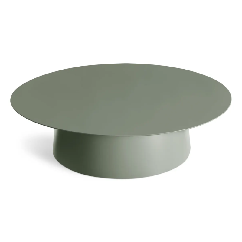 The Circula Large Coffee Table from Blu Dot in grey green in a view from the top.