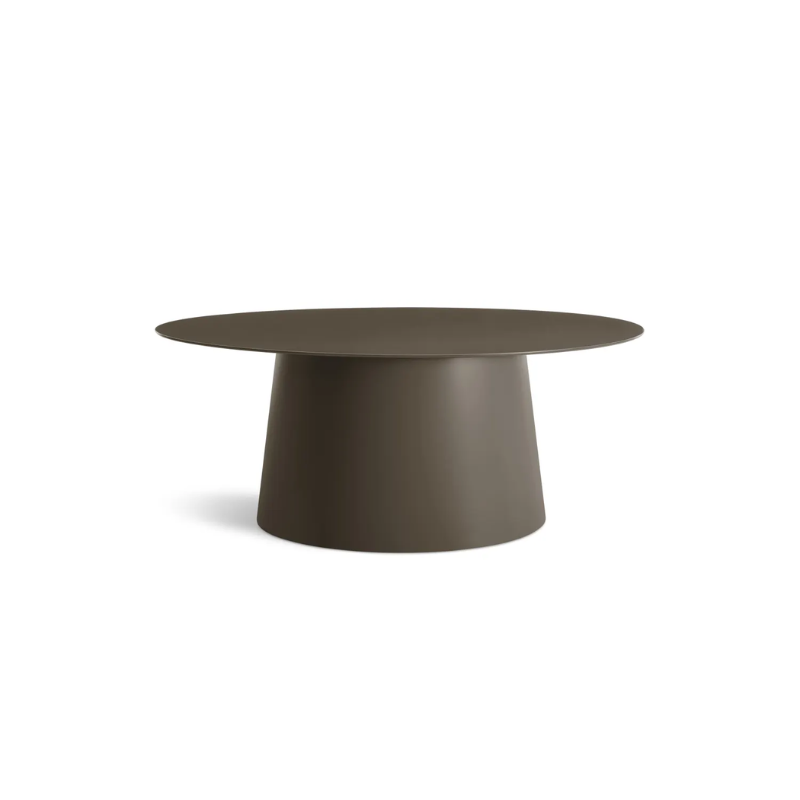 The Circula Small Coffee Table from Blu Dot in dark olive.