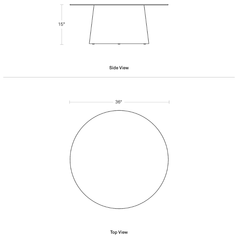 The Circula Small Coffee Table from Blu Dot dimensions.