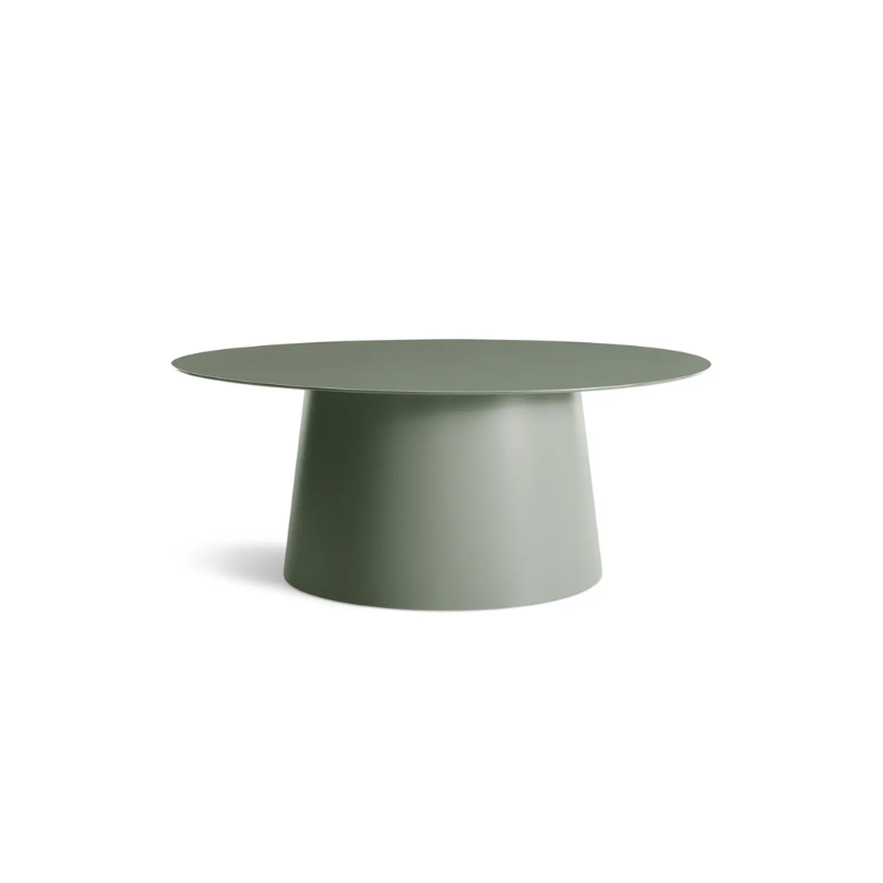 The Circula Small Coffee Table from Blu Dot in grey green.