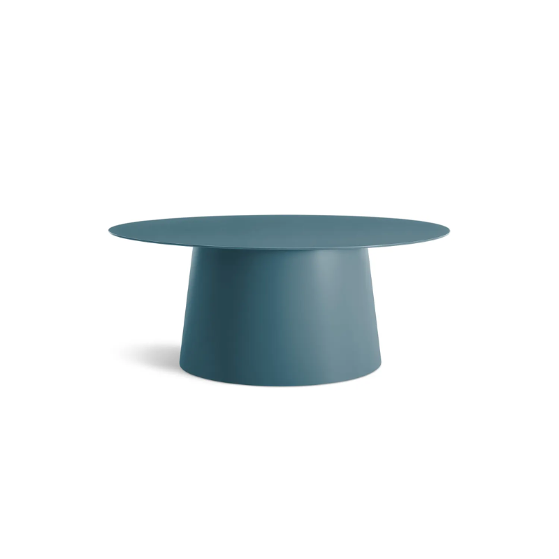 The Circula Small Coffee Table from Blu Dot in marine blue.