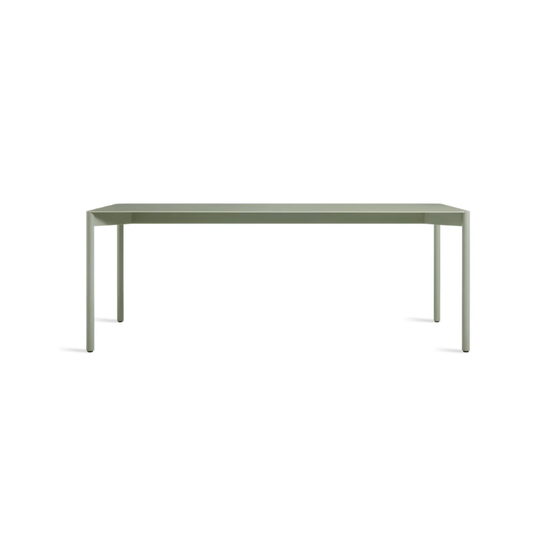 The Comeuppance Dining Table from Blu Dot in grey green.