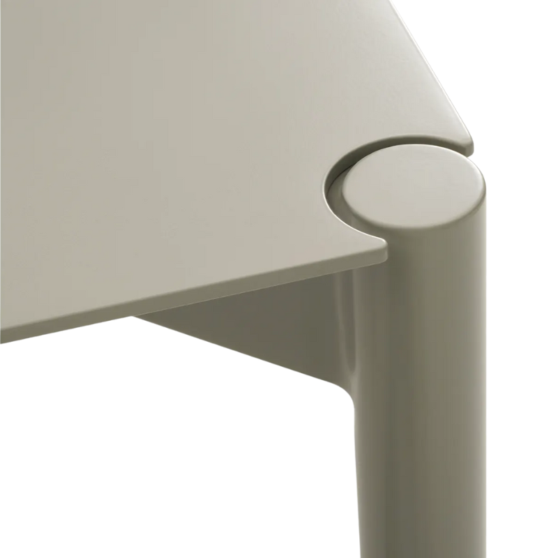 The Comeuppance Dining Table from Blu Dot in putty corner.