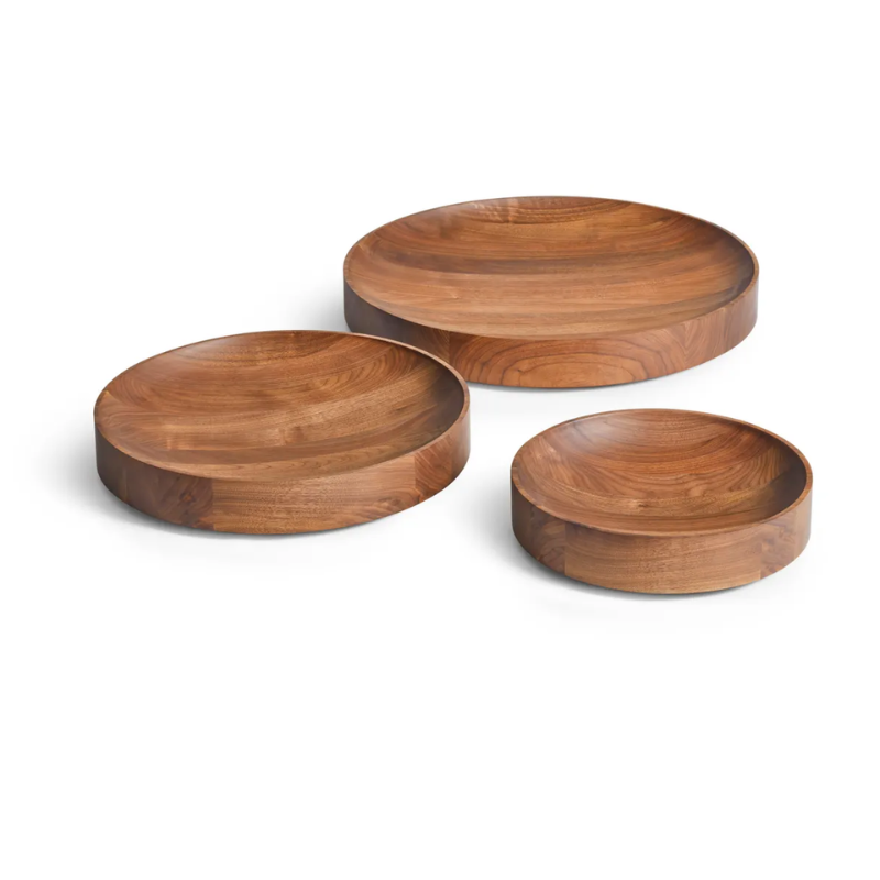 The Cusp Large Bowl from Blu Dot in walnut set of three sizes.