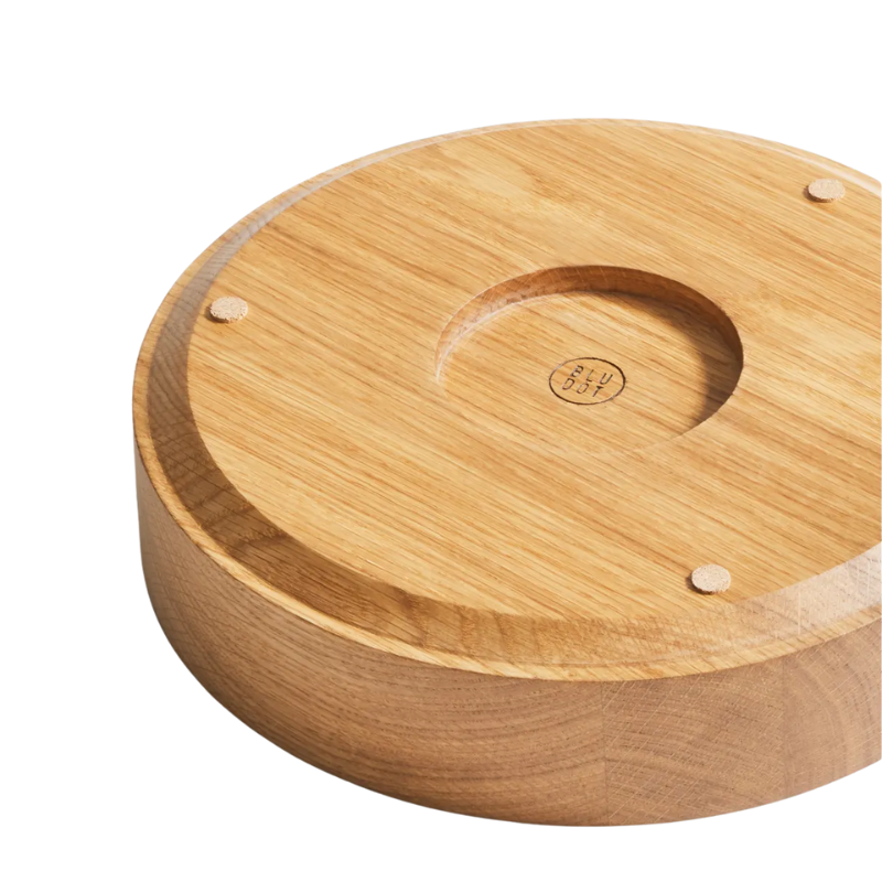 The Cusp Small Bowl from Blu Dot in white oak base.