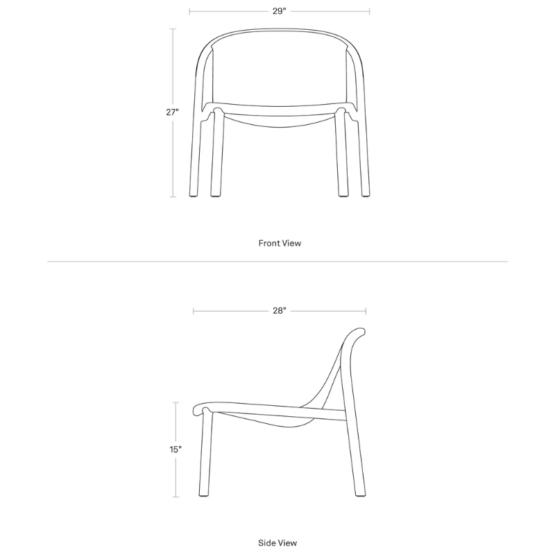 The Decade Lounge Chair from Blu Dot dimensions.