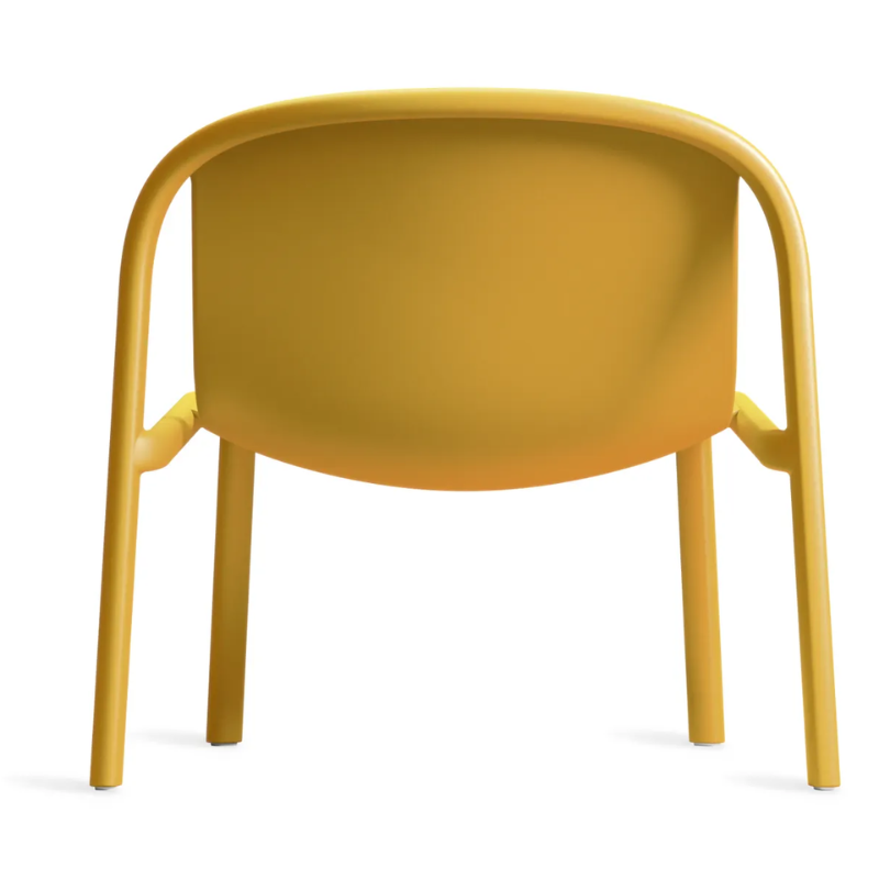 The Decade Lounge Chair from Blu Dot in mustard from the back.