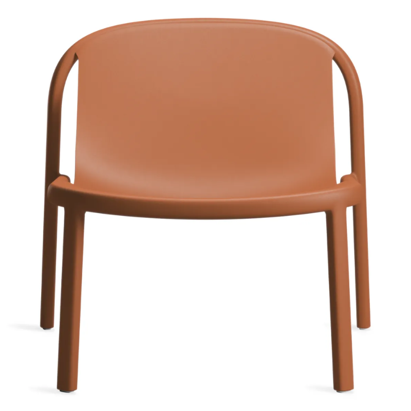 The Decade Lounge Chair from Blu Dot in tomato.