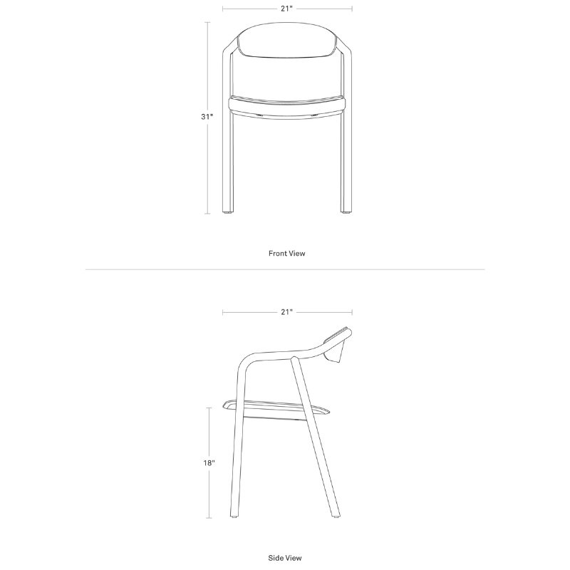 The Dibs Chair from Blu Dot dimensions.