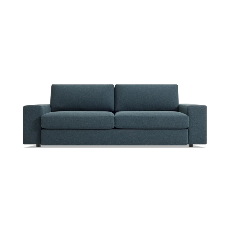The 82 inch Esker Sofa from Blu Dot in Kelso blue.
