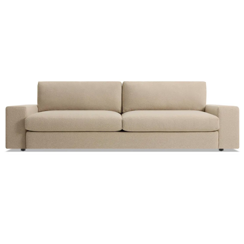 The 98 inch Esker Sofa from Blu Dot in Kelso camel.