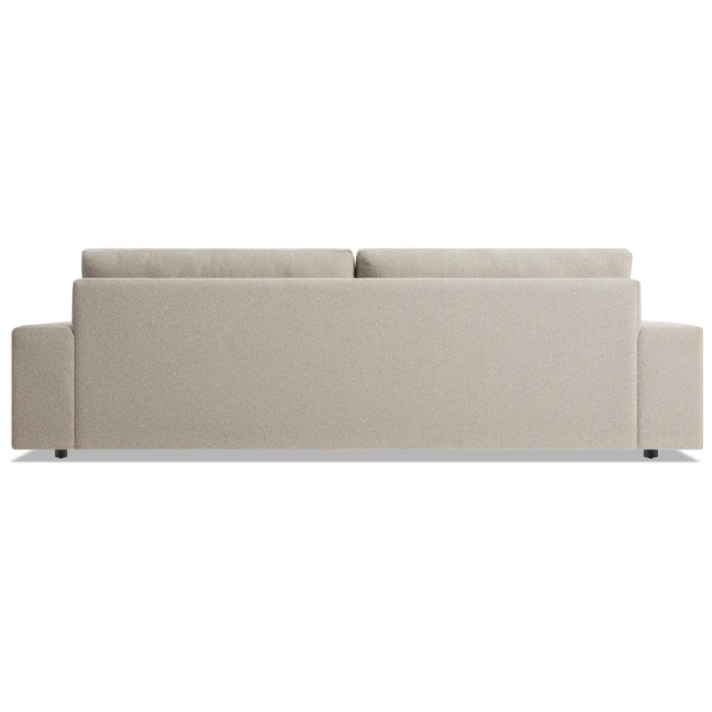 The 98 inch Esker Sofa from Blu Dot in Kelso sand from the back.