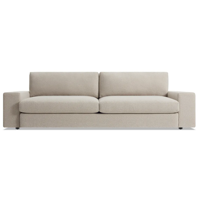 The 98 inch Esker Sofa from Blu Dot in Kelso sand.