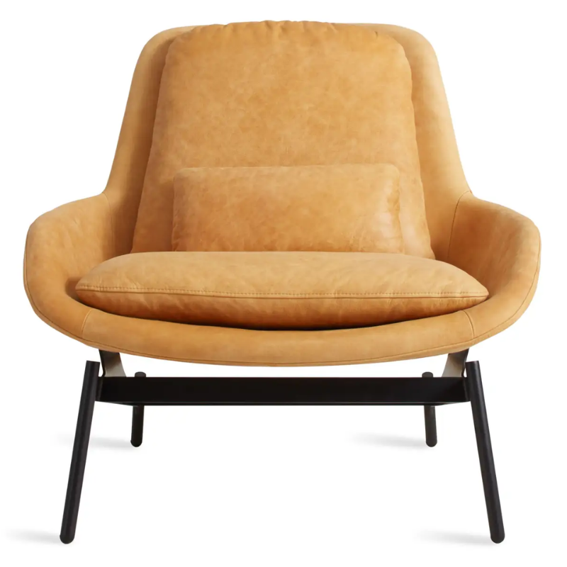 The Field Lounge Chair from Blu Dot in camel leather.