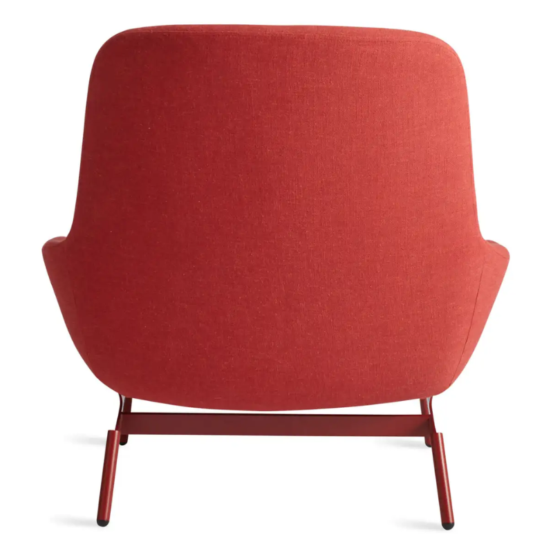 The Field Lounge Chair from Blu Dot in craig red from the back.