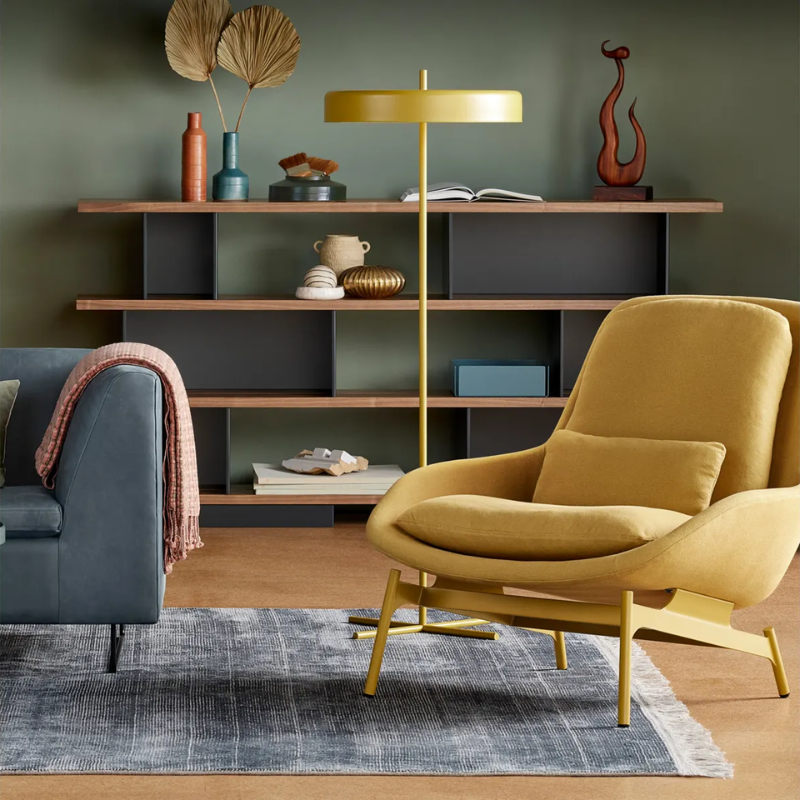 The Field Lounge Chair from Blu Dot in a living room.