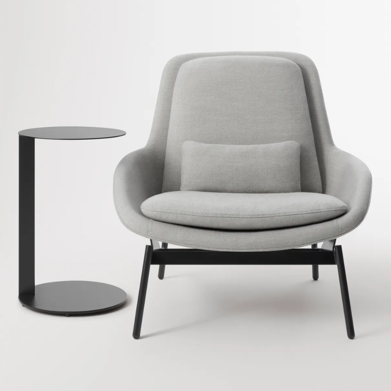 The Field Lounge Chair from Blu Dot in a studio.